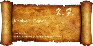 Knabel Fanni névjegykártya